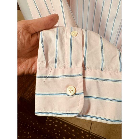 Abercrombie & Fitch Pink Blue Stripe Y2K Button Down Big Tall Mens Sz XXL Muscle - Picture 8 of 9